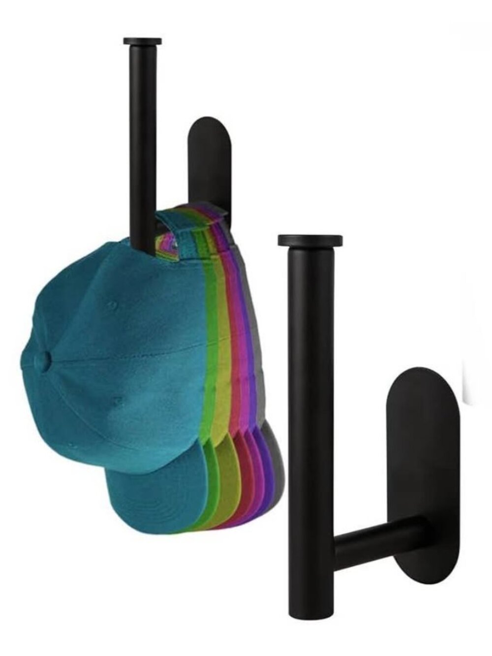 2pcs Hat Racks for Baseball Caps, No Drill Hat Hooks